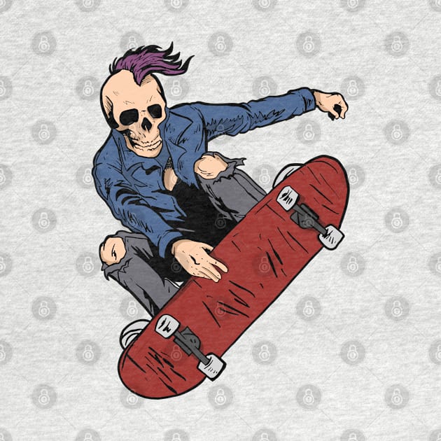 Skateboarding skeleton by MaryJsi